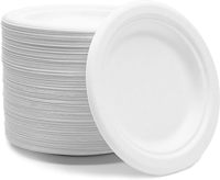 Assiettes de fête écologiques en pulpe de bagasse de 6 pouces, vaisselle jetable biodégradable, résistantes à la chaleur, pour la restauration et les événements scolaires