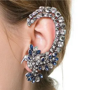 Boucle d'oreille en alliage cristal pour femme, 5 pièces, manchette d'oreille à Clip, Punk, accessoire tendance