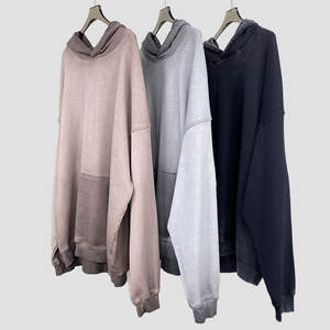 Vintage Drop Shoulder Hoodies & <b>Sweatshirts</b> Unisex Heavy Plain 100% Cotton Acid Washed - Product Image 2