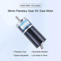 Motor DC Brushless Torsi Tinggi 12V/24V dengan Gear Planetary, Kecepatan Rendah Dapat Diatur, 3650 Mini Robot Boat 32mm