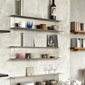 Paslanmaz Çelik Tek Parça Bölme Paneli Kahve Köşesi Duvara Monte Raf Kare Teşhir Çok Katmanlı Modern Dayanıklı Banyo - Product Image 1