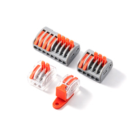 Connecteur de bornier électrique en nylon PA66, 2 voies, levier poussoir, contact en cuivre suspendu librement 2,5 mm, 400 V 32 A, adaptateur pour lampe LED
