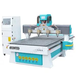 Multi Head 3D CNC Router Heavy Duty Cutting Machine for Solidwood MDF Aluminum Alucobond Plastic Foam