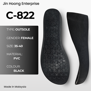 Jin Hoong <b>Women's</b> Durable Anti-Slip PVC C-822 Wedges 63mm Thickness Black Outsole <b>Water</b>-Resistant Features - Product Image 1