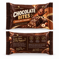 Emballage personnalisé pour chocolats et snacks, sachet coussin thermoscellable, emballage flow pack pour bonbons et confiseries