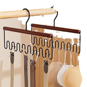 Multifunctional Wave Shape <b>Clothes</b> Hanger With Multiple Hooks For Underwear Socks And Vests <b>Storage</b> Organizer Hanging Closet Use - Product Image 4