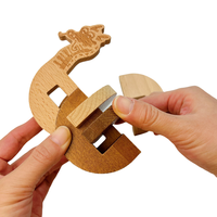 Puzzle en bois 3D bateau dragon, Flaminogo, puzzle poisson volant en affichage