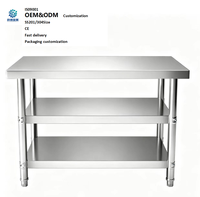 Table de travail de cuisine en acier inoxydable 201/304 de haute qualité pour la restauration