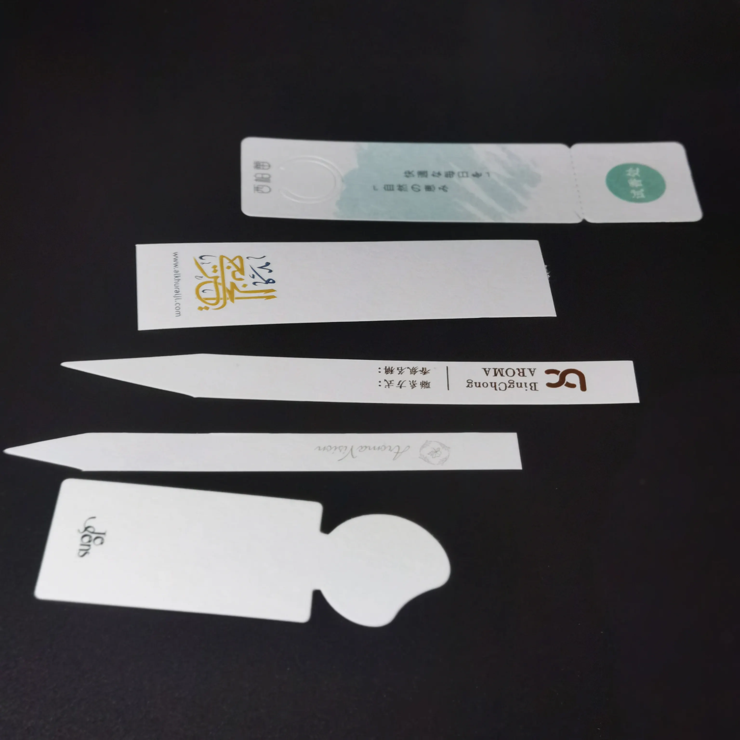 Benutzer definierte saugfähige Parfüm öle Test papier Logo für Gerüche Streifen Duft Blotter