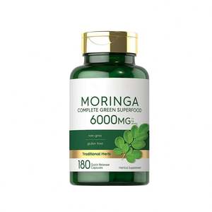 Etiqueta privada GMP Suministro de fábrica Cápsulas de hoja de moringa 120MG Proporciona energía para adultos 48 meses Vida útil - Product Image 1