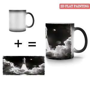 Mug à sublimation personnalisé avec photo artistique, noir givré, 11 oz, céramique, tasse magique activée par la chaleur - Product Image 4