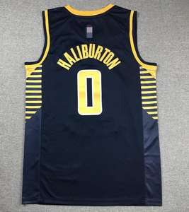 अमेरिकी पुरुषों की बास्केटबॉल जर्सी इंडेना हैलिबर्टन शैली अमेरिका ग्रीष्मकालीन फैशन लुभावनी शर्ट कढ़ाई लोगो सिलाई डिजाइन - Product Image 3