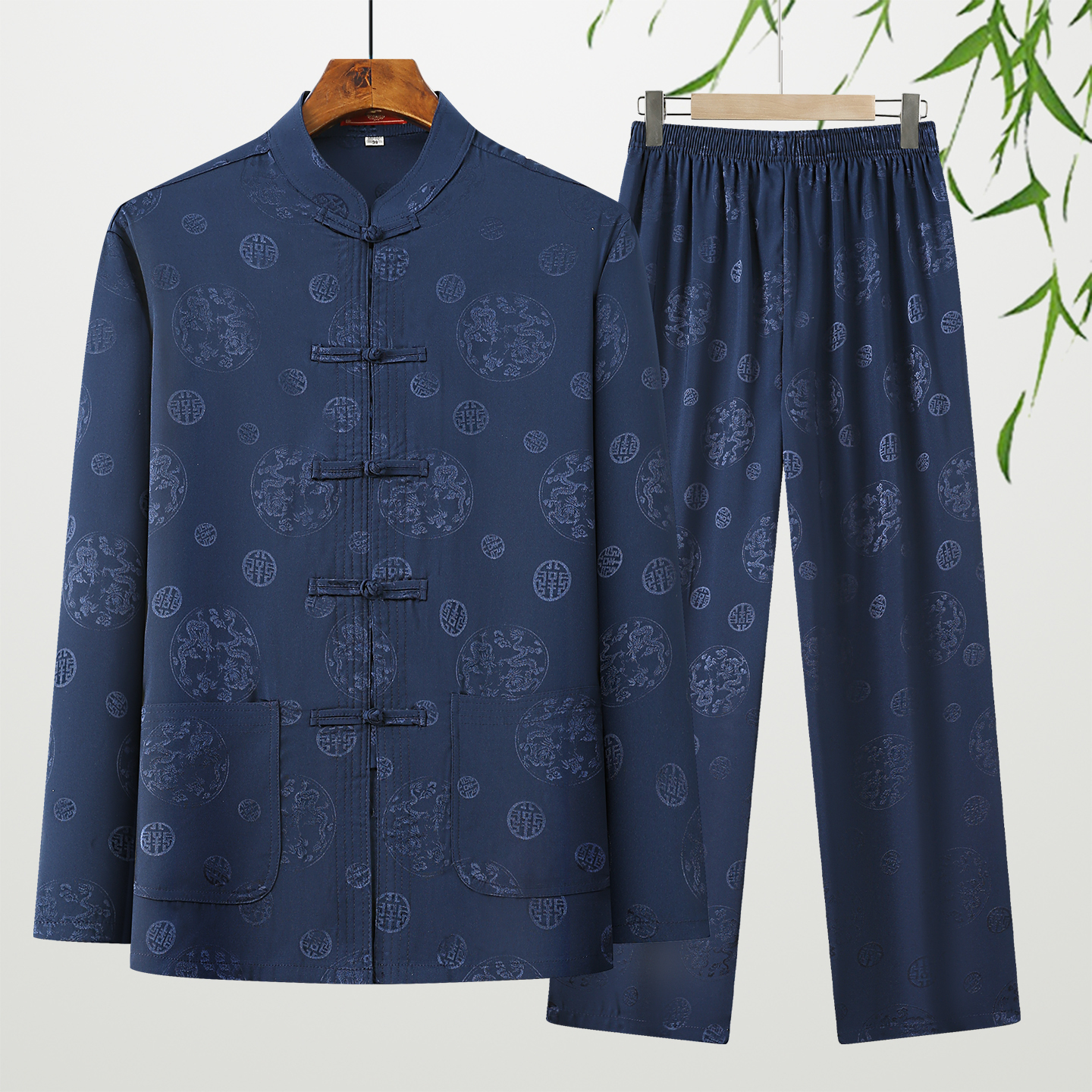 Bleu marine, ensemble [haut à manches longues + pantalon]
