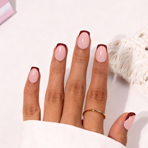 <span class=keywords><strong>Faux</strong></span> ongles complets réutilisables en PMMA, style court carré rouge, nouveau modèle d'hiver, à presser, avec colle et lingettes pré-conçues - Product Image 3