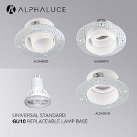 ALPHALUCE Nouveau design de boîtier encastré sans cadre pour spot GU10, bronze brossé, réflecteur interne, cadre de plafond encastré sans joint
