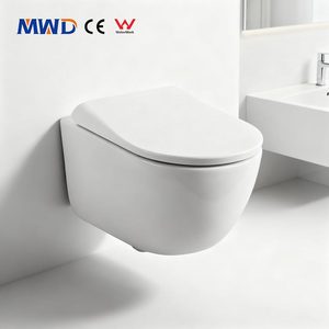 Inodoro Suspendido de Estilo Europeo MWD, Inodoro de Cerámica con Sifón en <span class=keywords><strong>P</strong></span> para Baño, Inodoro de Una Pieza con Borde Tornado sin Borde - Product Image 2