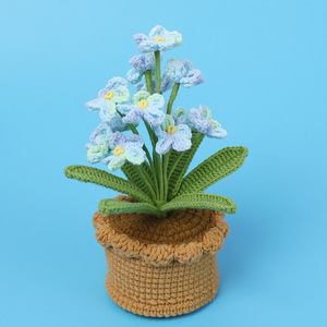 Completed Knitting <strong>Artificial</strong> Flower <strong>Potted</strong> Crochet Bell <strong>Orchid</strong> for Girls' Gifts on Mother's Day Halloween Graduation Easter - Product Image 5