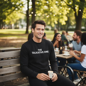 T-shirt a maniche lunghe The Talkative One, girocollo nero, unisex, taglia media per adulti - Product Image 3