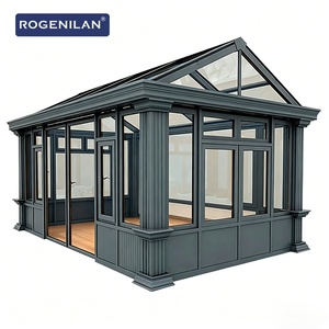 Véranda en aluminium sur mesure Rogenilan pour maison, solarium avec fenêtres et portes en verre trempé pour maison - Product Image 2