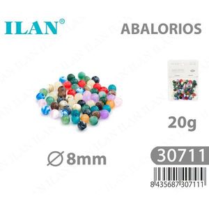 Perline Ilan 8mm 20g Multicolore per Creazione di Gioielli - Product Image 1