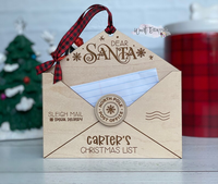 Père Noël Enveloppe Père Noël Liste Liste De Noël Enveloppe En Bois Lettre Au Père Noël