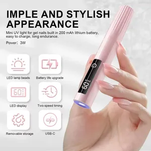 Lampe UV portable pour ongles, séchoir à ongles avec écran d'affichage, idéale pour la maison et les salons professionnels - Product Image 3
