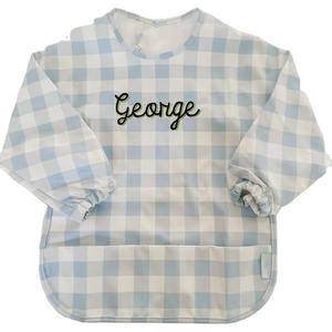 Venta al por mayor personalizado bebé tartán impermeable bebé <span class=keywords><strong>Bandana</strong></span> Baberos gancho lavable para niño pequeño - Product Image 1