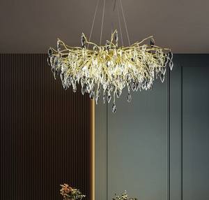 نجفة مضيئة جديدة ومستديرة فريدة مصباح مضيء كريستالي فاخر حديث ديكور سقف للمنازل والفنادق وغرف المعيشة والمطاعم - Product Image 1
