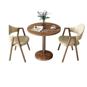 Juego de mesa y sillas de comedor redondas de madera, estables, para sala de estar, espacios pequeños - Product Image 5