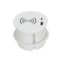 Soket pengisi daya usb nirkabel grommet meja bulat/soket usb furnitur terpasang soket grommet daya meja bulat