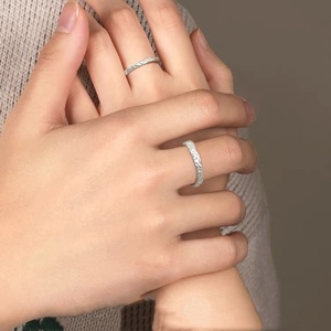 925 all'ingrosso <span class=keywords><strong>argento</strong></span> sterling anello di <span class=keywords><strong>fidanzamento</strong></span> fabbrica personalizzato aperto regolabile coppia set di anelli per donne uomini gioielli regalo - Product Image 3