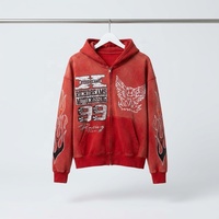 Veste unisexe ML en polaire style Emo Vintage des années 2000, coupe oversize, streetwear Y2K Grunge, avec fermeture éclair et capuche, 100% coton, taille XS, Star Rapper