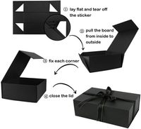 Boîte cadeau noire personnalisée avec couvercle à charnière et boîte intérieure blanche pour parfum, bijoux, cadeaux d'entreprise, OEM