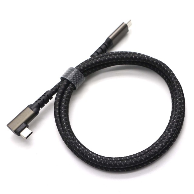 Nylon High-Speed 40Gb Data Right-Angle USB B Male PD 240W 5A Fast Charging Cable Braid PVC Jacket Pure Copper Conductor CE