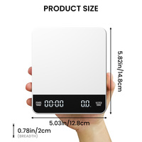 Timbangan Kopi Digital Elektronik Mini Putih 3kg 0.1g dengan Timer, Produk Terlaris Pabrik Changxie