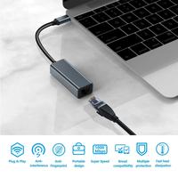 Adaptador de red Lan Ethernet para ordenador portátil, Plug and Play USB 3,0 tipo C macho a Gigabit RJ45