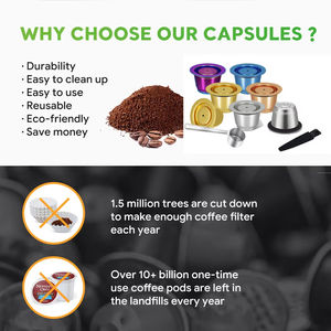 Capsule de café en acier inoxydable à capsule réutilisable rechargeable de haute qualité - Product Image 5