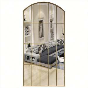 Espejo de Pared Arqueado Grande, Vintage, Dorado, con Marco Metálico, Panel Largo para Baño, Miroir, Espejo, Spiegel - Product Image 3