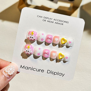 <span class=keywords><strong>Uñas</strong></span> <span class=keywords><strong>postizas</strong></span> 3D hechas a mano de ABS <span class=keywords><strong>para</strong></span> <span class=keywords><strong>niñas</strong></span> con dijes y diseño de diamantes de imitación <span class=keywords><strong>para</strong></span> dedos - Product Image 4