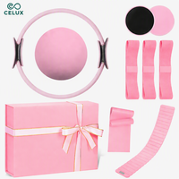 Ensemble de fitness personnalisé avec logo d'usine : Barre d'haltères, haltères en silicone, anneaux de musculation, tapis de yoga, accessoires de yoga et Pilates pour la maison