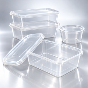 Lonchera Desechable Transparente, Contenedor Cuadrado de Plástico Grueso para Llevar Comida con Empaque Práctico - Product Image 6
