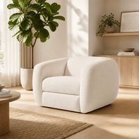 Fauteuil inclinable de luxe en tissu crème pour salon moderne – Projets design pour maisons et hôtels