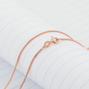 Nueva joyería al por mayor 1,5mm <span class=keywords><strong>italiano</strong></span> S925 plata esterlina Collar chapado en oro <span class=keywords><strong>cadena</strong></span> Chopin cadenas tejidas chapadas en oro 16-18 pulgadas - Product Image 3