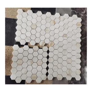 UnionStone Carrelage mural moderne pour cuisine et salle de bain, mosaïque en marbre Calacatta Gold en forme d'hexagone poli - Product Image 1