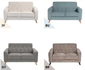 Modern 2-Seater Blue Fabric Tufted <strong>Sofa</strong> for Living Room Hotel Villa-<strong>120cm</strong> Width - Product Image 6