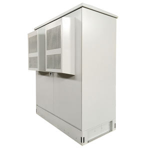 Armoire d'équipement extérieure grise étanche IP65 certifiée ISO/CE/RoHS, solution intégrée pour mini-abri télécom, montage au sol - Product Image 1