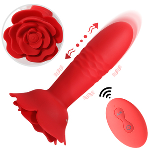 Rose Brand Telescopic <b>Vibration</b> Anal Plug Backyard Masturbator Sex Toys for Male and Female <b>Vibrators</b> Supplies - Product Image 1