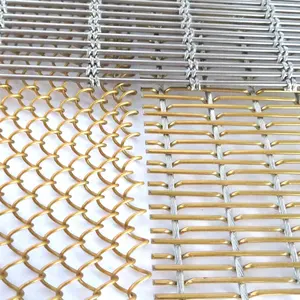 Dekoratif Metal ağ sac ızgrilles için pirinç paslanmaz çelik dokuma tel örgü