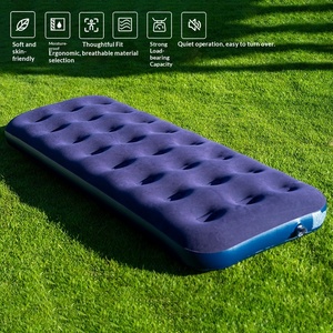 Colchón Inflable Portátil de PVC con Superficie Aterciopelada, Colchoneta para Dormir y Acampar, Colchón de Aire de 186 cm, Manual, para Uso en el Hogar - Product Image 1