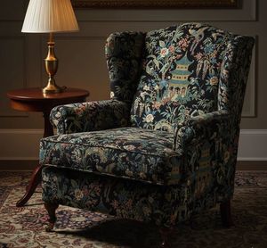 Tissu d'ameublement imprimé Chinoiserie Bridgewater au mètre – Textile élégant à motifs floraux et oiseaux orientaux pour canapé et chaise - Product Image 5